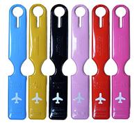 6 Pièces Étiquettes pour Valises Avion, Étiquettes Bagages PVC Étiquettes Voyage Bagages Identificateur Valise, Bagages Tag, Plaque signalétique (6 Couleurs)