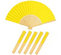 6 Pièces Éventails Pliants, Eventails à Main Portables, Ventilateurs Pliables en Papier et Bambou Eventail Mariage pour Decoration Fête, Cadeau Invité, Danse
