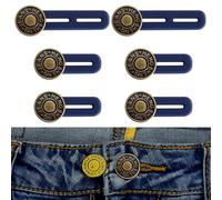 6 Pièces Extenseur de Taille pour Pantalons, Boutons Ajustables, Kit d’Extension de Boutons pour Jeans, Élargisseur de Ceinture Élastique pour Hommes et Femmes, Extenseur pour Grossesse