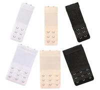 6 Pièces Extension de Soutien Gorge, Rallonge Soutien Gorge 3 Rangs 2 Crochets 3 Crochets, Les Extension Soutien Gorge sont Douces, Respirantes et Flexibles pour Les Femmes - Noir, Blanc, Peau Claire