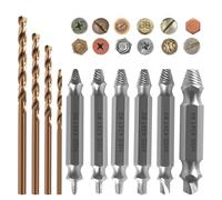 6 Pièces Extracteur de Vis Cassée Extracteurs de vis Double Tête Extracteur de Goujon avec 4 Forets Kit Extracteur de Vis pour Enlever Les Vis Endommagées Dénudées