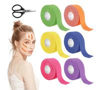 6 Pièces Face Lifting Tape, Taping Visage Autocollant Lifting Visage, Patch Anti Rides Tape, Patches Faciaux Bande de Kinesiologie pour Raffermir La Peau, Amélioration du Double Menton (2.5 cm x 5 m)
