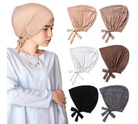 6 Pièces Femme Hijab Undercap - Islamique Musulman Sous Hijab Turban Femme Intérieur Sous l'Écharpe Chapeau - Chemo Sleep Cap