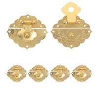 6 Pièces Fermoir de Boîte à Bijoux Vintage en Fermeture Antique | Coffret en Bois et Boîte de Rangement, Ouverture Facile, Sécurité Solide, Finition Or, Style Chinois