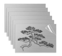6 Pièces Feuille Plastique ABS, Plaque Acrylique pour Gravure Laser 30 x 20 cm 1,3 mm, Plaque à Graver Plastique Couleur Bicouche pour DIY, Exposition de Projet, Peinture (Noir sur Argent Brossé)