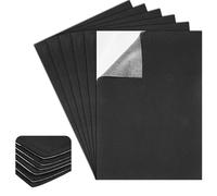 6 Pièces Feuilles de Mousse Auto-AdhéSive, 3mm Noir Plaque de Mousse Autocollante, Tapis EVA Antidérapant de Protection avec Dos Adhésif, Doux et Durable pour Meubles, Portes, Fenêtres Bricolage