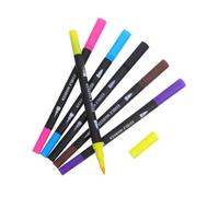 6 Pièces Feutre Alimentaire Double Face 0, 4mm et Pinceau 1-4mm | Marqueurs Comestibles pour Aliments, Stylos à Biscuits pour Pâtisseries et Cupcakes, Séchage Rapide