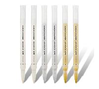 6 Pièces Feutres Marqueurs Métalliques Acryliques, Stylos Pailletés Imperméables pour Pierre, Verre, Bois & Papier, Couleurs Or, Argent & Blanc, Idéal pour DIY, Scrapbooking et Décoration