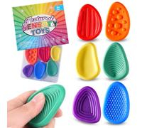 6 Pièces Fidget Toys Pierre Sensorielle, Pierre D'inquiétude Texturée, Fidget Toys Sensory Stone en Silicone, Texture Sensation Jouets Apaisants Jouet Relaxant Contre Le Stress pour Enfants Adultes