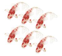 6 Pièces Figurine de Poisson Koi en Cristal Rouge, Résine Réaliste | Décoration Intérieure pour Salon, Détail Sculpté à Main, Aspect Translucide, Idée DIY et Feng Shui
