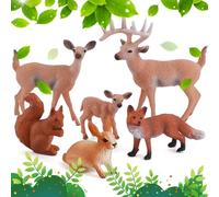 6 Pièces Figurines Animaux Realiste,Figurines Animaux pour Enfants,Figurines Animaux Sauvages,Mini Figurines Animaux Sauvages,Figurines Animaux Miniatures,Figurine Rennes de Noël