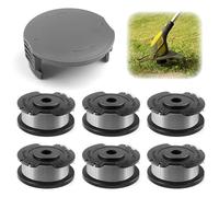 6 Pièces Fil Coupe Bordure Bosch Ø1,65mm 6m, Bobine Rechange F016800569 avec Couvercle de Bobine de Rechange F016F05320, Bobine Fil Coupe Bordure Pour Bosch EasyGrassCut 18/23/26/18-230/18-260