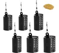 6 Pieces Fishing Method Feeder 10/20/30/40/50/60g Metal Cage Feeder With Swivel For Fishing Bait Cage Suitable For Fishing