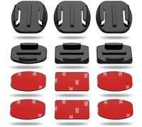 6 Pièces Fixation Adhésif 3m Autocollant Support Casque Sticker Attache Incurvées Plates, Autocollant Support Casque Moto, Compatible Avec Gopro Hero 13 12 11 10 9 8 7 6 5 Session Dji Caméras D'action
