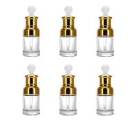 6 Pièces Flacon Compte-gouttes Vide 30ml en Verre et Aluminium | Bouteille Transparente, Dosage Contrôlé, pour Sérums et Cosmétiques Liquides, Usage Portable