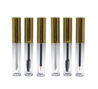6 Pièces Flacon de Gloss à Lèvres 3, 5ml Or en Abs Pet, Tube Vide | Maquillage, Usage Polyvalent, Format Compact, Fermeture Étanche et Anti-fuite