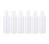 6 Pièces Flacon de Shampoing Rechargeable 250ml Pet Pp | Blanc, Bouchon à Pression Verrouillable, Usage Portable, Lot Vide pour Lotion et Soins
