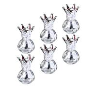 6 Pièces Flacon de Vernis à Ongles Réutilisable 12ml en Verre | Bouteille Vide à Tête Pinceau, Style Couronne Argentée, Forme Citrouille, Usage Personnel et Salon