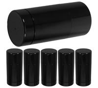 6 Pièces Flacon Rechargeable Rond 50g PP Noir à Vis pour Stick | Rotation Bas, Surface Lisse, Format Voyage, pour Crème Visage et Solaire