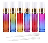 6 pièces, flacons vides de 10 ml en verre coloré à pulvérisation fine, pour parfum, voyage ou cosmétiques - 2 pipettes de transfert AlLEDomain incluses