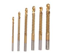 6 Pièces Foret de Scie à Spirale, Foret de Coupe Latérale, Taraud de Coupe à Rainure Dentelée Scie à Spirale Bois Métal 3 à 8 Mm Forets de Coupe Latérale Dentelés HSS pour Bois