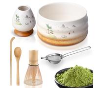 6 Pièces Fouet Matcha Kit, Matcha Set, Matcha Kit, Ensemble De Fouet à Matcha Bol À Matcha, Fouet, Porte-Fouet, Cuillère à Thé, Parfait pour Préparer une Tasse de Thé Matcha