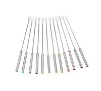 6 Pièces Fourchette à Fondue Manche Isolant, 24cm | Maintien Sécurisé des Morceaux de Fromage, pour Réception Conviviale, Fontaine Chocolat et Guimauves Rôties