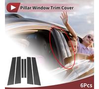 6 Pièces Garniture Fenêtre Pilier Porte Voiture Avant Arrière Gauche Droite Pour Nissan Altima 2007-2012 Autocollant Anti-Rayures De Pilier Portes Couverture Fibre Carbone Noire