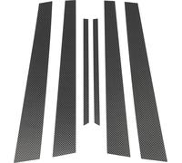6 Pièces Garniture Montant Porte Pour Mitsubishi Lancer 2002-07 Avant Arrière Gauche Droite Autocollant Anti-Rayures Montants Porte Couverture Extérieure Motif Fibre Carbone Noir