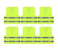 6 Pièces Gilets Réfléchissant de Haute Visibilité, Gilet Jaune Adulte/Enfant, Gilet de Sécurité Réfléchissants Jaunes, Gilet Jaune Voiture pour Les Conducteurs Travailleurs