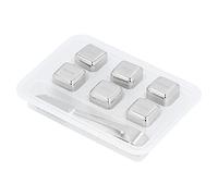 6 pièces glaçons en acier inoxydable réutilisable whisky vin bière boissons pierre à glace avec pince