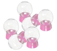 6 Pièces Globe d'eau en Plastique Rond 270ml Rose | Remplissable, Effet Flocons en Secouant, Scène Décorative Relaxante, Design Unique, 270ml