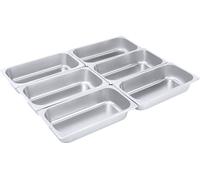 6 pièces GN Récipients Poêles Poêle de table à vapeur en acier inoxydable Chafing Dishes Récipient de maintien au chaud Poêle d'hôtel Table 1/3 Taille 2.5" empilable