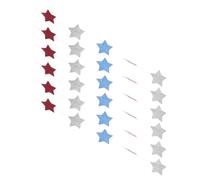 6 Pièces Guirlande à Étoiles Patriotiques 3 M en Papier | Préenfilée, Réutilisable et Facile à Poser, Ambiance Festive pour Memorial Day et 4 Juillet