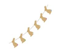 6 Pièces Guirlande de Pâques Lapin en Lin, Fanion Fête | Décoration Chic pour Intérieur ou Extérieur, Photo Prop, Crée une Ambiance de Fête, Design Unique