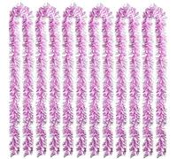 6 Pièces Guirlandes Tinsel de Noël 39.4 Pieds Guirlande Métallique Scintillante Décoration Suspendue pour Sapin de Noël Guirlande de Mariage (Rose Blanc)