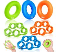 6 Pièces Hand Grip Musculation en Silice - Exerciseur de Main et Doigts - 3 niveaux de résistance Musculation Main - pour
