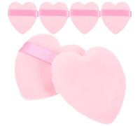 6 Pièces Houppette Cœur Rose, Format Portable | Retouches Rapides, Maintien Net du Maquillage, Usage Visage et Contour des Yeux, pour Voyage