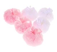 6 Pièces Houppette de Maquillage Douce en Coton | Texture Moelleuse, Usage Quotidien, Agréable en Main, Accessoire Visage Portable, Lot Lien Coloré Aléatoire Couleur Aléatoire