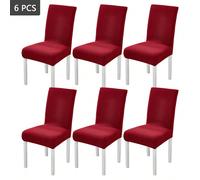 6 pièces Housse de chaise en jacquard épaisse, élastique, housse de chaise de restaurant, housse de tabouret en spandex anti-salissure pour la décoration de la maison PlantesPolaire