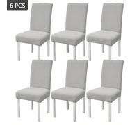 6 pièces Housse de chaise jacquard épaissie, housse de chaise élastique de restaurant, housse de tabouret anti-salissure en spandex, décoration de maison PlantesPolaire