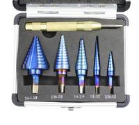 6 Pièces Hss Nano Bleu Enduit Étape Foret Avec Poin?On Central Ensemble Trou Cutter Outil De Forage