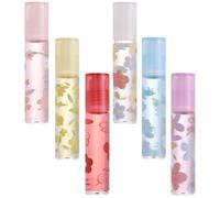 6 Pièces Huile à Lèvres Transparente 6,3ml en Plastique