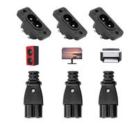 6 pièces IEC320 C8 C7 kit prise et connecteur 2 pôles, module de raccordement, connecteur d’entrée AC pour PCB, électronique, 250V 2,5A, prise droite