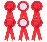 6 Pièces Insigne de Ornement en Fer-blanc Ruban Rouge Élégant