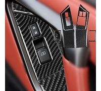 6 Pièces Intérieur En Fiber De Carbone Véritable Pour N&issan GTR R35 2008-2018 2019 2020 2021 Voiture Porte Fenêtre Interrupteur Panneau Couverture Garniture Accessoires