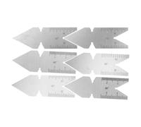 6 Pièces Jauge Filetage Centre 55° 60° en Acier Inoxydable | Mesure Rapide et Précise, Compatible Métrique et Impérial, Argenté, pour Mécanique et Usinage