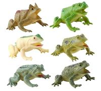 6 pièces Jouet de Grenouille, Figurines de Grenouille réalistes Petit Projet Scientifique modèle d'action en résine colorée pour Les Enfants apprenant, Anniversaire, décoration gâteau, Jouets