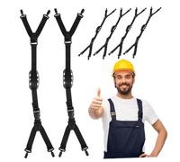 6 Pièces Jugulaire de Casque de Sécurité Noir, Réglable | 4 Points ou 3 Points, Polyester, Attaches Rapides et Boucle Sûre pour Chantier Couleur Aléatoire