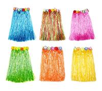 6 Pièces Jupe Hawaienne 60 cm Longue Herbe Élastique Hawaii Hula pour Femmes Filles, Luau Décoration de Fête Costume, Fête sur Plage, 6 Couleurs